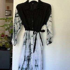 Apu Summer dress, Size L, Black/White